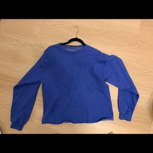 Cropped royal blue crew neck